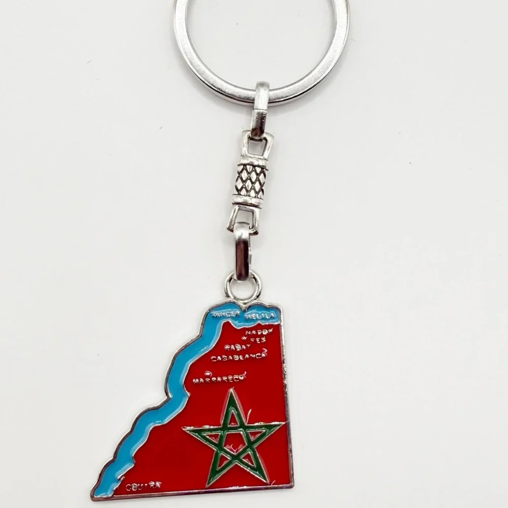 Red and Blue Map Keychain